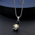 Collana classica con ciondolo astronauta argento con stella d'oro e catena box - Nero