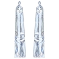 Macro shot of silver metallic faux leather long gloves with glossy finish for performances - Finger Hook / Silver