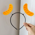 Funny orange baguette bread headband with spring attachment for parties and costumes - Hot Dog Spring Hairband