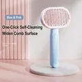 Self-cleaning pet brush for cats and dogs in blue and pink color with widened surface - 18*10*2.5CM / Blue Pink
