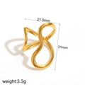 Detailed view of irregular 18k gold earrings with dimensions 31mm height and weight 3.3g - Minimalist Streamlined 3D Style