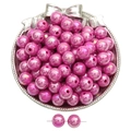 Rose red acrylic round beads with holes for DIY jewelry making and bracelet supplies - 12mm-30pcs/pack / Rose Red