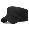 Gorra militar negra de lana con forro polar cálido para el frío invierno - Ajustable / Negro
