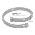 Bracciale rigido flessibile in acciaio inossidabile argento con trama a spirale 8mm - Colore Acciaio 8mm