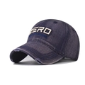 Berretto da baseball vintage in cotone lavato blu navy con ricamo ZERO e dettagli logori - Regolabile / Blu navy