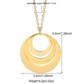 Dettaglio del ciondolo a triplo anello in oro 18k con catena da 55 cm e diametro 3,2 cm - Oro (N05285G)