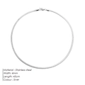 Minimalist 4mm wide silver stainless steel flat snake chain necklace 45cm long - 4mm Steel Color 45cm (YX33107)