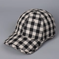 Gorra de béisbol clásica de lino con cuadros blancos y negros y tejido transpirable - M (56-58cm) / Negro
