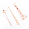 3-piece rose gold candle accessory set with wick trimmer, snuffer, and dipper - Rose Gold 3-Piece Set (Tube)