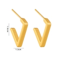 Minimalist V-shaped gold titanium steel stud earrings, 1.6cm by 1.3cm size - Titanium Steel Type F (V Shape 1.6x1.3cm)