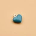 Ciondolo a cuore blu lucido in argento sterling 925 per collane di gioielli fai-da-te - Blu