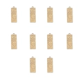 Detailed view of ten gold rectangular hammer-textured alloy pendants for DIY jewelry - Hammered Rectangle Style (6#) / 10 Pieces Pack / Gold
