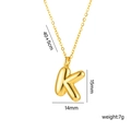 18K gold plated copper necklace with letter K pendant including dimensions and weight - Letter K