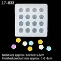 Mini stampo in silicone a 16 fori a forma di ciliegio in bianco traslucido per fai da te - Modello 2 Con 16 Fiori / Trasparente