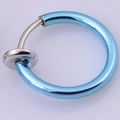 Classic round blue electroplated clip-on hoop earrings for non-pierced men and women - Electroplated Blue Ear Clip