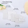 Beige velvet jewelry pouches with snap button closure in five various sizes - White (Butterfly Mouth) / 8*10cm