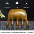 Ergonomischer Massagekamm aus grünem Sandelholz mit fünf Zähnen zur Entspannung - Grüner Sandelholz-massagekamm Für Die Hand