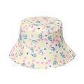 Breathable cotton sun hat for women featuring a stylish pink floral print on beige fabric - Floral Print (F)