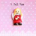 Flat back cartoon angel resin charm for DIY hair clips and crafts, 1.7x2.7cm size - Magic Wand Angel - Red