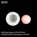 Moule sphérique en silicone pour jouets squishy avec échantillon rose et dimensions - Moule à Daifuku