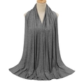 Elastic dark grey mercerized cotton hijab shawl wrap on a display mannequin - Dark Heather Grey