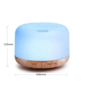 Blue 500ml ultrasonic aroma diffuser with wood grain base and multi-timer settings - 500ML Light Wood Base (Standard) / US Plug