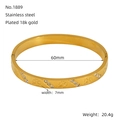 Bracciale a quadrifoglio in acciaio inossidabile placcato oro 18k diametro 60mm - Stile Trifoglio Traforato (ZB1889G)