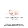 Détail de breloques œil grec rose avec monture dorée pour création de bijoux - Or - Mauvais Œil Rose Clair
