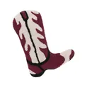 Tufted cowboy boot shaped pillow in burgundy with boho geometric patterns - Crimson B240403-8 / 28x36cm (direct Charging Included)