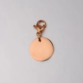 Colgante redondo de acero inoxidable oro rosa pulido con cierre de langosta DIY - 10mm / Oro rosa