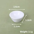 Miniature white round ceramic bowl for dollhouse DIY, 2.6cm diameter play food accessory - No. 3 Bowl (2.6cm) / White