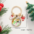 Détails du porte-clés bonhomme de neige de Noël avec breloques Père Noël, taille 6cm x 5,5cm - Chaussette de Noël