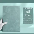 A5 lake blue nubuck leather notebook with 80 sheets of lined paper for business - Lake Blue