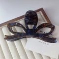 Pinza per capelli a fiocco in acetato con motivo tartarugato blu scuro e marrone - 8# Blu Marrone