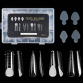 Detailed set of 288 crystal polygel nail forms in various shapes and sizes - Nail Form Plate Set 01 / 288 PCS Set