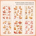 6-sheet set of cute fox PET stickers for scrapbooking and DIY phone case decoration - Sweet Foxie