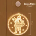 24cm LED Christmas light featuring Santa Claus and snowflakes in warm white glow - 24cm Santa Claus / Battery Included