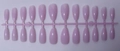 Detailed view of 24 pieces almond lavender glossy press-on nails on a layout frame - Glossy Lavender (SD-06)