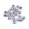 DIY black and white football acrylic loose beads for sports jewelry making accessories - 12mm White & Black Soccer