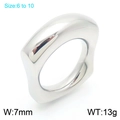Anillo irregular grueso de acero plateado 7mm talla 6-10 con acabado pulido - US 6 / Plateado