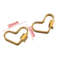 20mm gold heart shaped screw lock connector in stainless steel for jewelry making - 02 Wide Heart Hexagon Connector - Gold