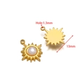 Ciondolo a sole dorato con perla centrale da 13mm per la creazione di gioielli di moda - 13mm Piccolo Sole con Perla (Oro)