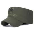 Berretto militare piatto verde esercito con logo ricamato e occhielli metallici traspiranti - Regolabile / Verde Militare