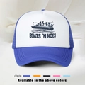 Casquette de camionneur classique bleu et blanc avec imprimé Boats 'N Hoes et logo bateau - Bleu Royal