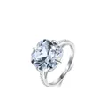 Luxe S925 zilveren ring met 5ct kussengeslepen zirkoon en micro-pave diamanten - US Maat 5 / Zilver