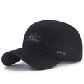 Cappellino sportivo nero pieghevole ad asciugatura rapida con protezione solare UPF 50+ - Regolabile / Nero
