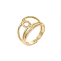 Minimalistischer, 18K vergoldeter hohlgeometrischer offener Ring mit verstellbarem Band - Einstellbar Offen / Gold (11388)