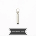 Removable cylindrical silver metal zipper puller with a sturdy matte finish design - Cylindrical Shape - Silver