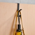 Portable matte black metal desk hook for bags and umbrellas with a non-slip dual design - Over Door Style / Black