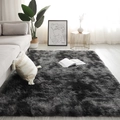 Rectangle shaggy rug in tie-dye dark grey for a cozy Nordic style living room - Tie-dye Black And Gray (upgraded Version Thickened And Encrypted) / Custom Size (Contact Service)